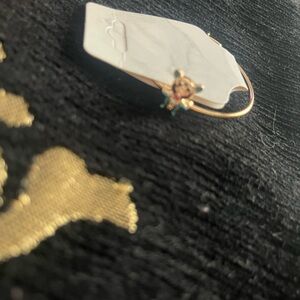 Gold plated and White Bears Set earrings ring bracelet